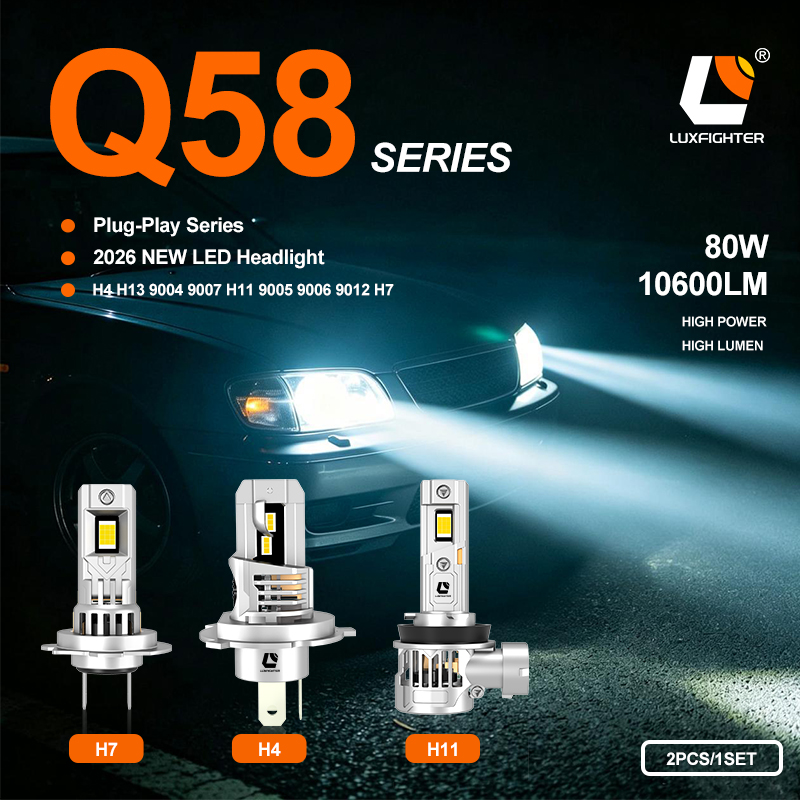 La toute nouvelle série de phares automobiles à LED rechargeables LUXFIGHTER 2026 Q58 a été officiellement lancée