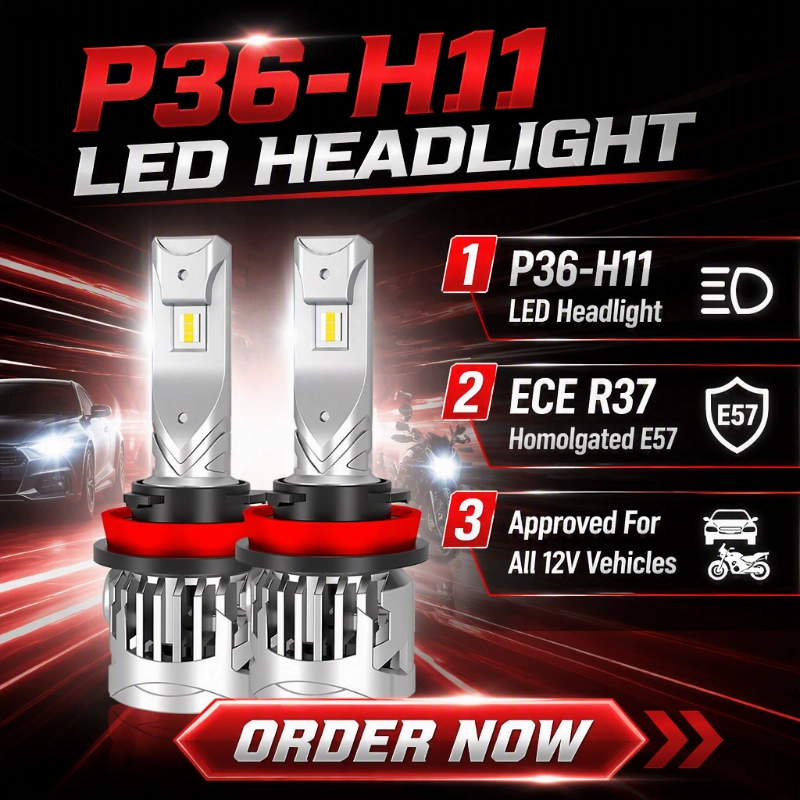 Luxfighter lance l'ampoule de phare LED P36 H11 certifiée ECE R37